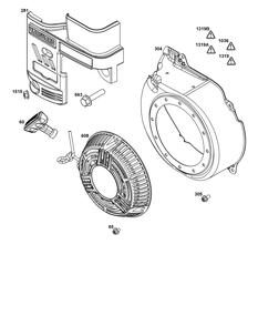 Blower Housing Group Diagram and Parts List for 10V336-0034-H7 100000 - 19Z999 Briggs and Stratton Engine